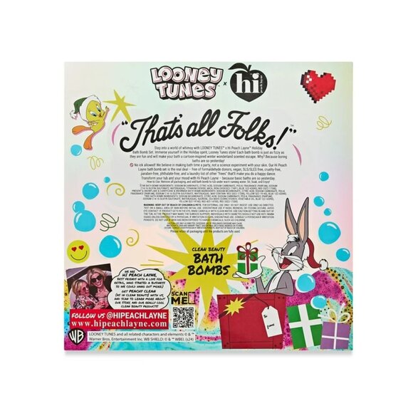 Bath Bombs - Set/6 Looney Tunes Holiday Christmas Vegan Cruelty Free Woman Owned - Picture 2 of 2